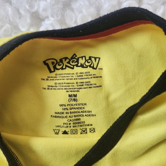 Pokemon Pikachu Battle Kids T-Shirt Yellow Graphic Tee Youth Sz 7/8 Collectible - Picture 3 of 4